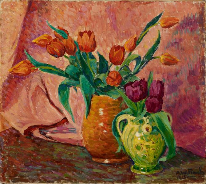 Two Vases with Tulips, 1915 - Альфред Вильям Финч