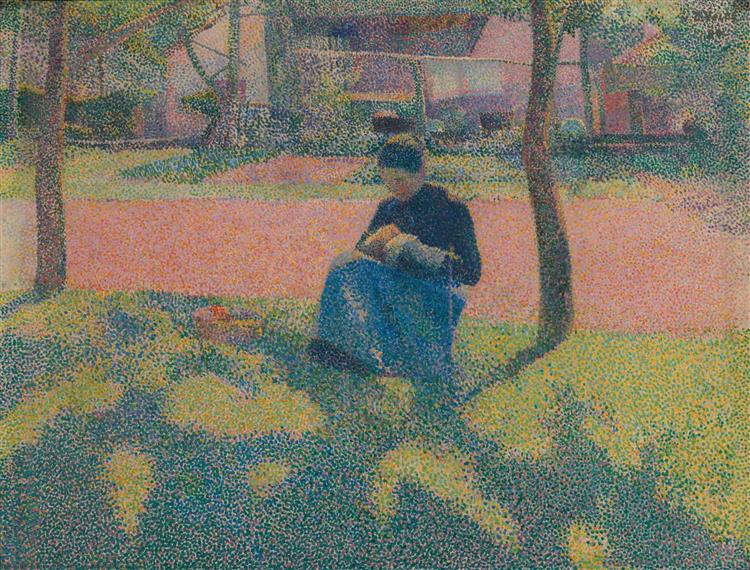 Girl Mending, 1890 - Анрі ван де Вельде