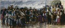 Beggars at the church - Ivan Tvorozhnikov