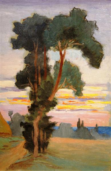 Les arbres au bord du chemin à Lagny, 1893 - Léo Gausson
