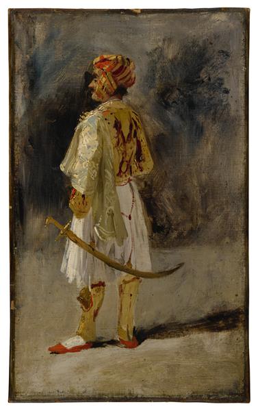 The Count of Palatino in the costume of a Palikar, 1825 - 1826 - Richard Parkes Bonington