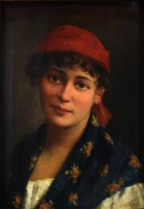 Young peasant woman - Vittorio Tessari