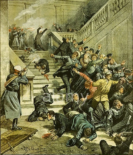 Massacre at Tiflis City Council Building, October 15, 1905, 1905 - Achille Beltrame