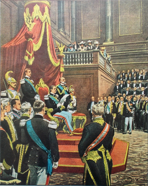 Vittorio Emanuele III Inaugurates The XIII Legislature, 1909 - Achille Beltrame