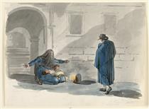 A Destitute Woman in Rome - Bartolomeo Pinelli