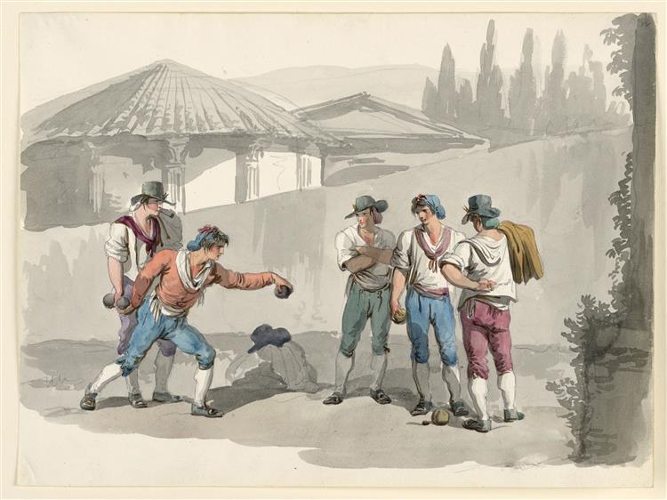 The Boccia Game, 1808 - Bartolomeo Pinelli