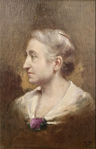 Portrait of a lady in profile - Charles Victor Thirion