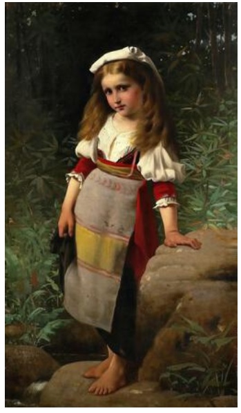 Young girl in folk costume - Charles Victor Thirion
