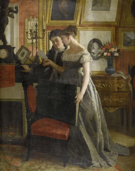 Two young women in a cabinet - Charles Victor Thirion