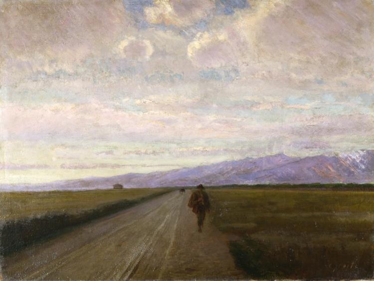 Road on the plain, 1890 - Giovanni Costa