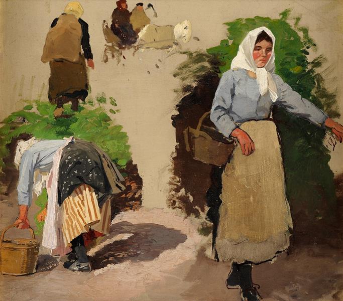 Study of a peasant woman - Hugo Mühlig