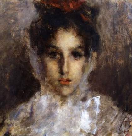 Sick girl, c.1877 - Транквилло Кремона