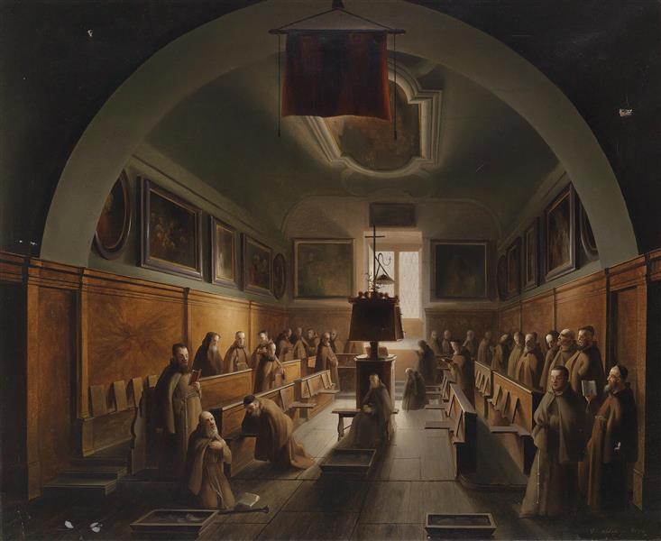 Monks in the Certosa in Padua, 1850 - Vincenzo Abbati