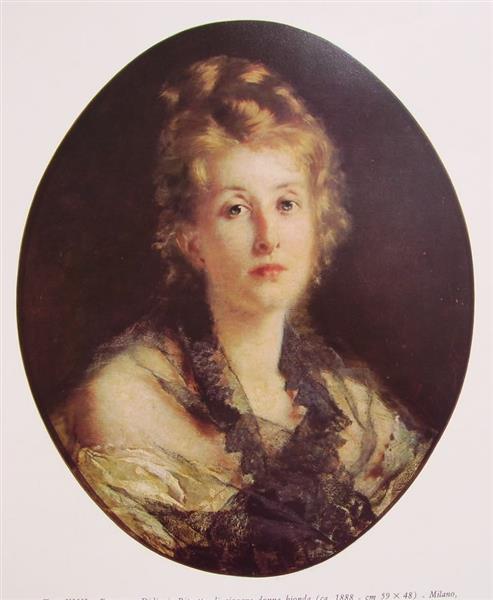 Portrait of young blond woman, 1888 - Francesco Didioni