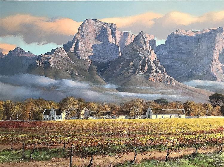 Boland Landscape with Cape Dutch Farm House - James Yates