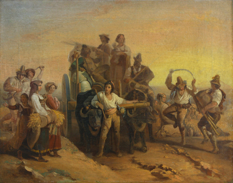 The arrival of the reapers in the Pontine marshes, 1831 - Луи-Леопольд Робер