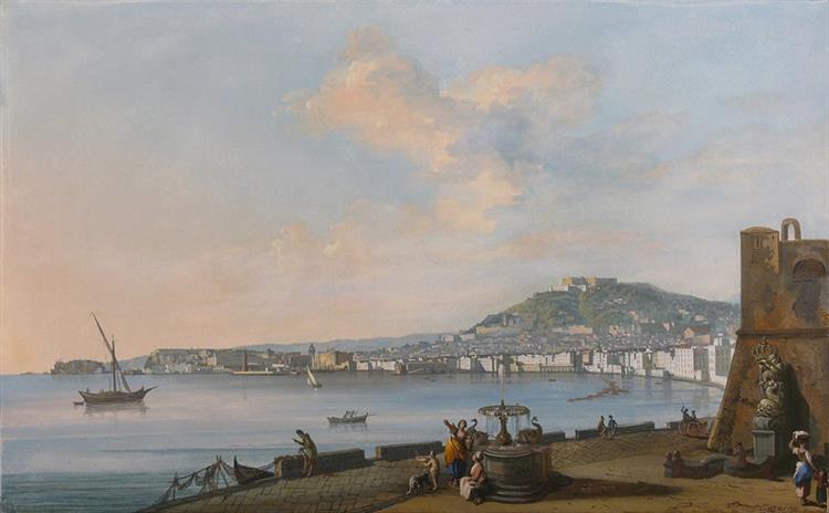 Naples View From The Corner Of Castello Del Carmine, 1785 - Saverio della Gatta