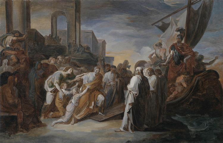 Departure of Attilio Regolo for Carthage (Preparatory sketch), 1824 - Vincenzo Camuccini