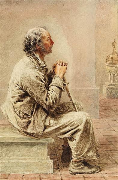 Rustic devotion, c.1840 - Уильям Генри Хант