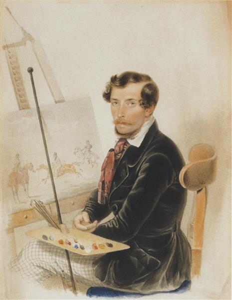 The painter Josef (Joseph) Heicke, c.1835 - Johann Baptist Clarot
