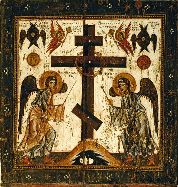 Glorification of the Cross (back side of 'Christ Acheiropoietos'), c.1150 - c.1200 - Православные Иконы
