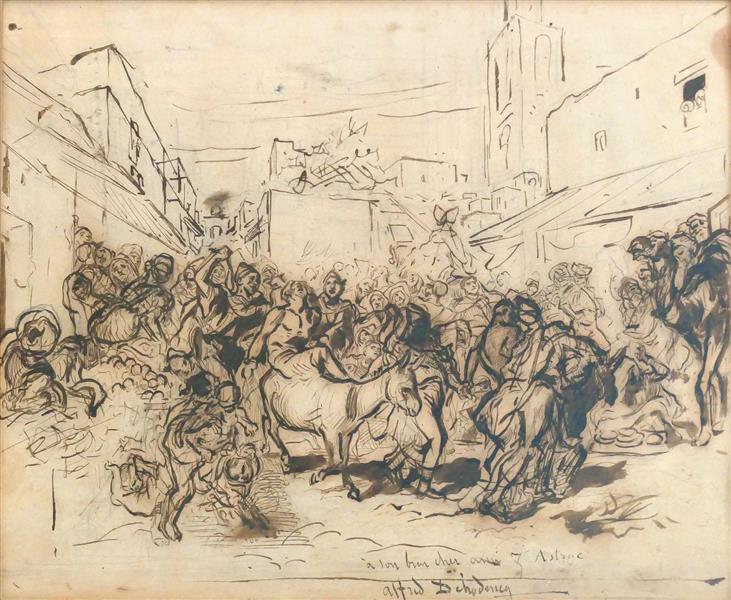 A scene of public justice in the ruins of a Moroccan city, c.1870 - Alfred Dehodencq