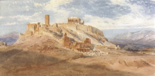Acropolis of Athens as Seen from the Prison of Socrates, 1858 - Carl Haag