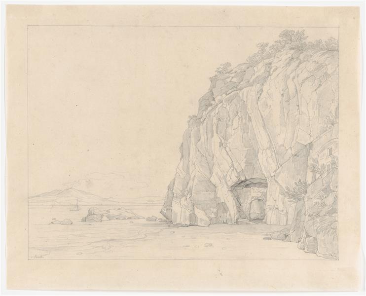 A Grotto near Sorrento, with a Distant View of the Vesuvius, 1823 - Heinrich Reinhold