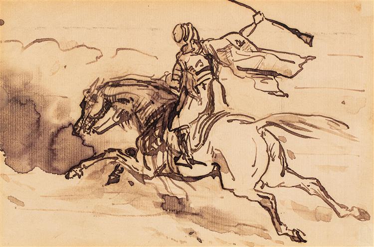 Horseman during the fantasy - Alfred Dehodencq