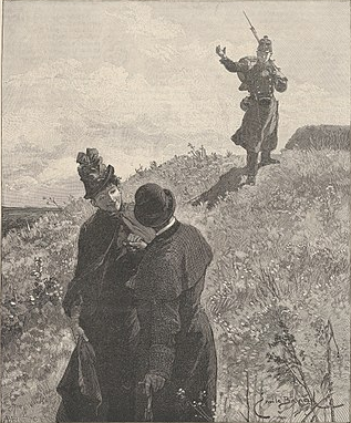 A soldier was signaling to them to stay away, 1886 - Émile Bayard