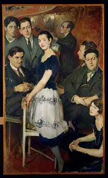 'Les Six', group portrait of the avant-garde musical group sponsored by Jean Cocteau - Jacques-Émile Blanche
