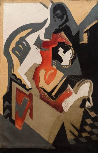 Mujer Sentada Composición Con Mancha Roja, 1916 - Мария Бланшар