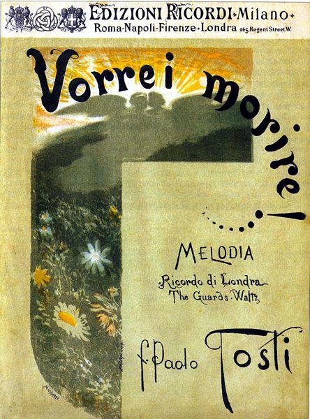 Cover of a score by Tosti (I wish to die!...) - Francesco Paolo Michetti