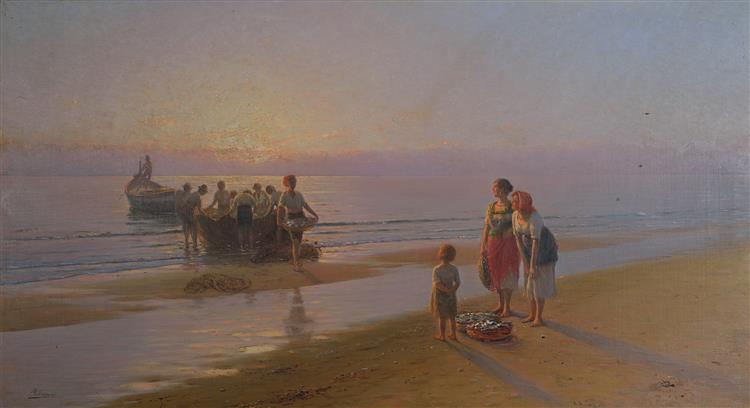 Il Pescato Della Sciabica, 1890 - Pasquale Celommi