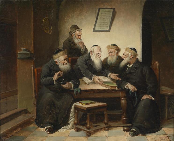 With the Rabbi, c.1860 - Carl Schleicher