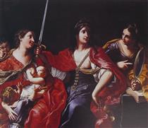 Allegory of Justice, Charity, and Prudence - Elisabetta Sirani
