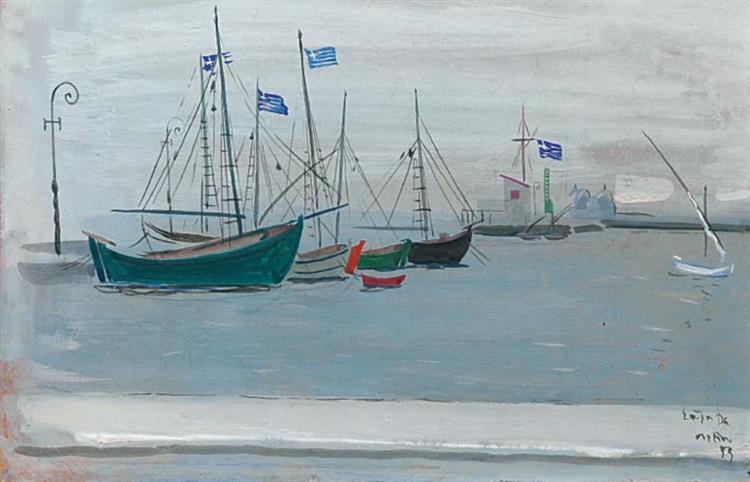 Flagged Boats, 1953 - Spyros Vassiliou