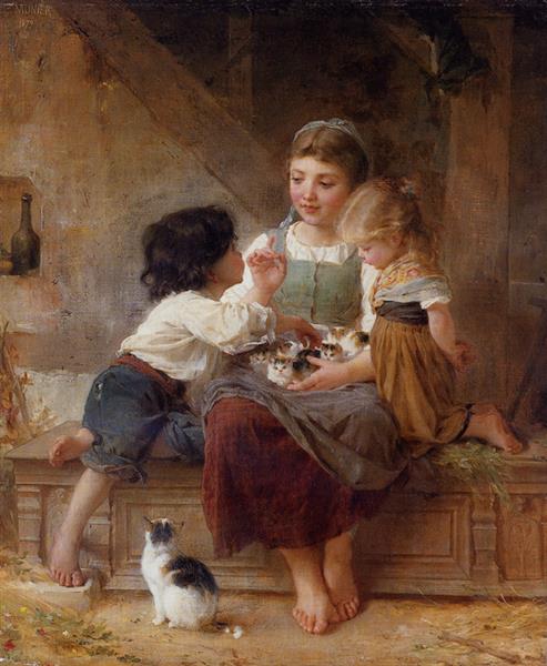 A happy family, 1879 - Эмиль Мюнье