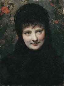Young woman in black - Karl Gussow