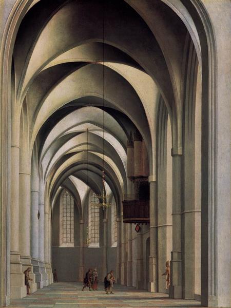 View of the Ambulatory of the Grote Or St. Bavokerk at Haarlem, 1635 - Питер Янс Санредам