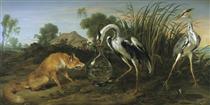 Le renard et le héron - Frans Snyders