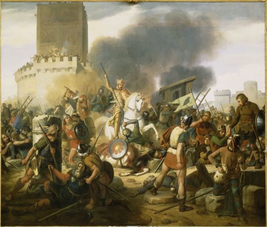 Count Eudes defends Paris against the Normans in 886 - Jean Victor Schnetz