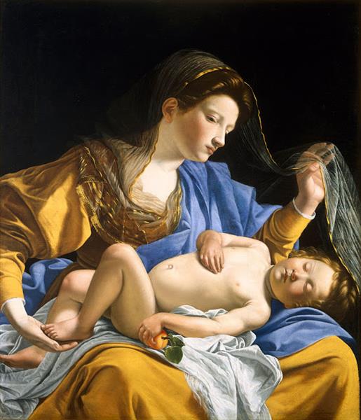 Madonna and sleeping Christ Child, c.1610 - Ораціо Джентілескі