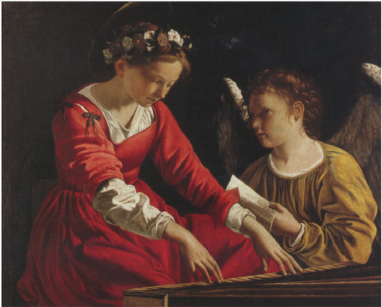 Saint Cecilia Playing the Spinnet, 1618 - 1621 - Орацио Джентилески