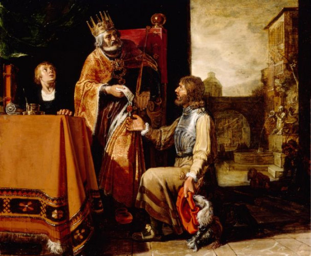 King David Handing the Letter to Uriah - Pieter Lastman