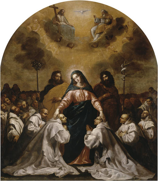 The Virgin, accompanied by St. Joseph and St. John the Baptist, protects the Carthusian Order under her mantle, c.1632 - Vicente Carducho