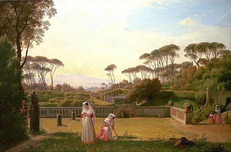 Garden of the Villa Doria Pamphili in Rome, 1837 - Franz Ludwig Catel