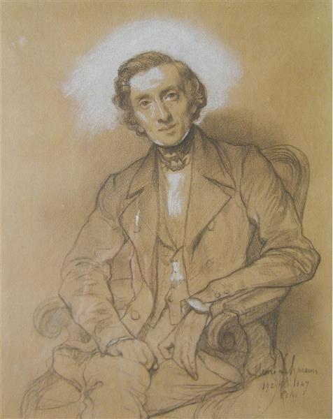 Drawing of Chopin (19 April 1847), 1847 - Henri Lehmann
