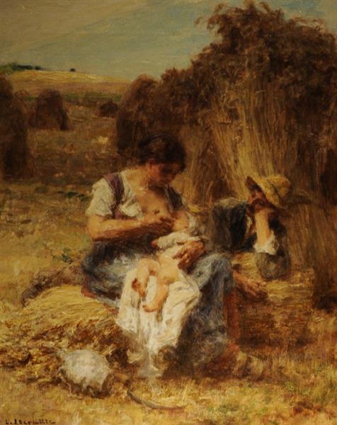 Maternity, the happy rural family, 1886 - Léon Augustin Lhermitte