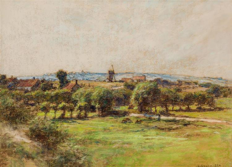 A view of Wissant, 1919 - Леон Лермитт